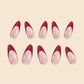Red French Wear Nail Stickers for Elegant Style and Durability - red french wear armor style nail sticker