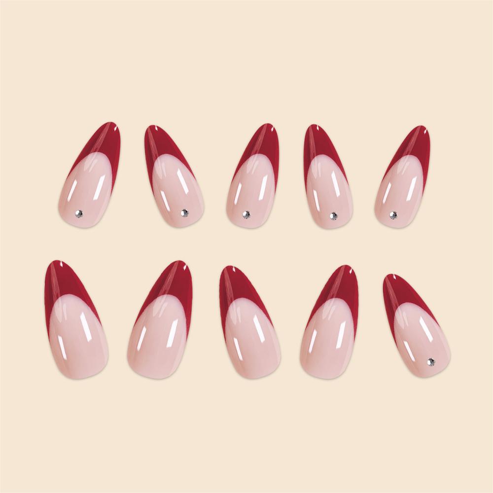 Red French Wear Nail Stickers for Elegant Style and Durability - red french wear armor style nail sticker