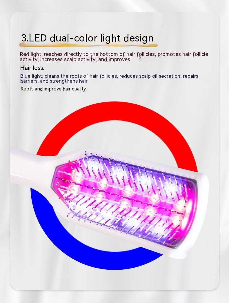 Red Light Vibration Massage Comb with Therapy and Multiple Speeds - red light vibration massage comb