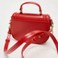 Red Mini Flip Shoulder Bag Portable Crossbody with Double Connector - red mini flip shoulder portable crossbody bag