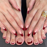 Red Nail Dressing Set with Tools and Foot Patch for Bright - Teleplus nail dressing foot patch set bright red