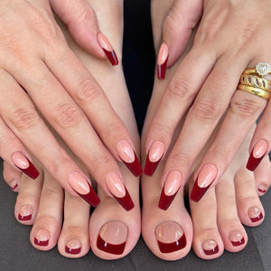 Red Nail Dressing Set with Tools and Foot Patch for Bright - Teleplus nail dressing foot patch set bright red
