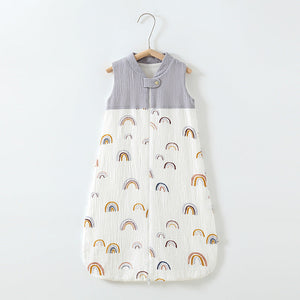 Red Rainbow Pattern Collar Gauze Waistcoat for Comfortable Wear - Snuggle Up in Patchwork collar gauze waistcoat