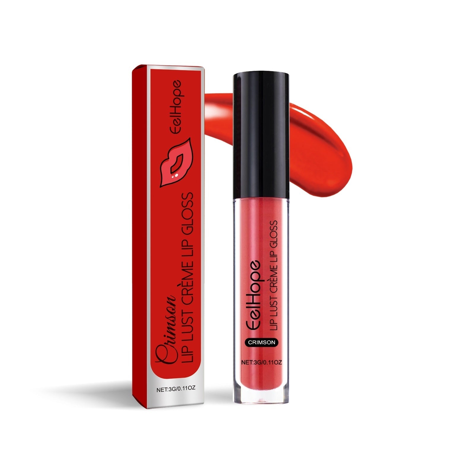 Red Waterproof Lip Gloss with Glycerin Sunflower Oil and Vitamin E - red waterproof lip gloss