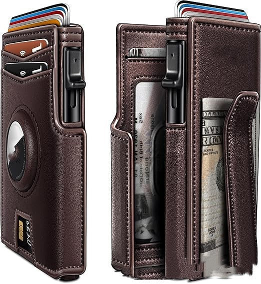 Reddish Brown Cowhide Sewing Thread Storage Wallet Leather Organizer - Teleplus wallet leather organizer reddish brown