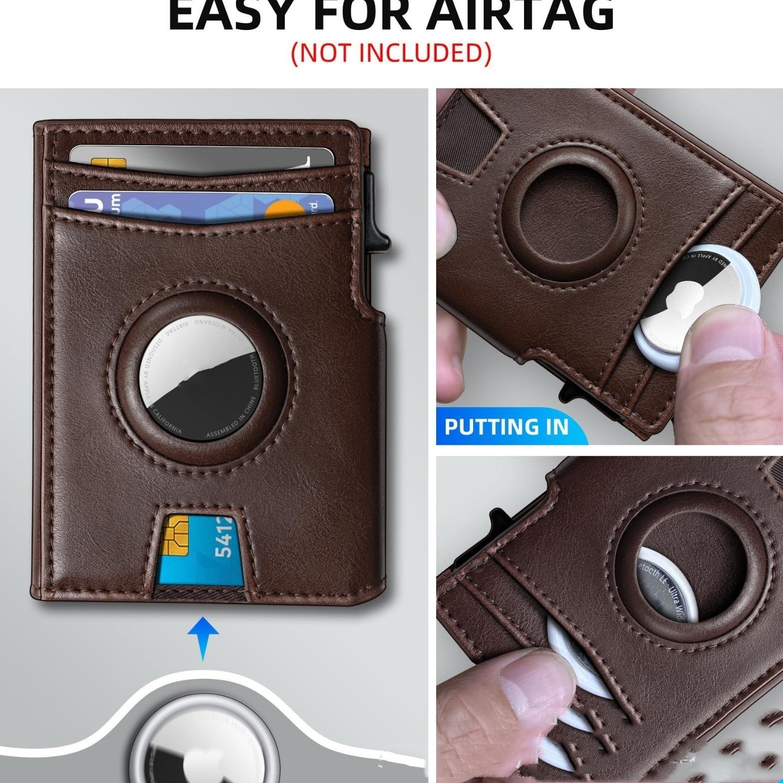 Reddish Brown Cowhide Sewing Thread Storage Wallet Leather Organizer - Teleplus wallet leather organizer reddish brown