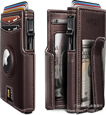 Reddish Brown Cowhide Sewing Thread Storage Wallet Leather Organizer - Teleplus wallet leather organizer reddish brown