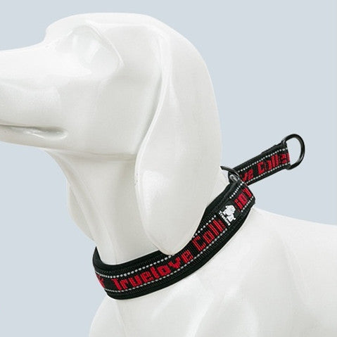 Reflective Nylon Dog Collar Adjustable Pet with Neoprene Padding - Teleplus