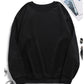 Black crewneck sweatshirt featuring regular sleeves from the Womens Classic Fit Polyester Top collection