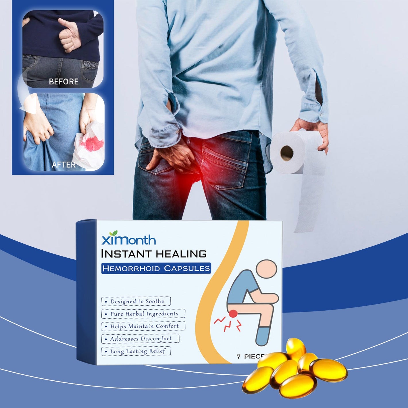 Relieving Perianal Discomfort Nursing Capsules 7PCs for Sensitive Skin - Teleplus relieving perianal discomfort nursing