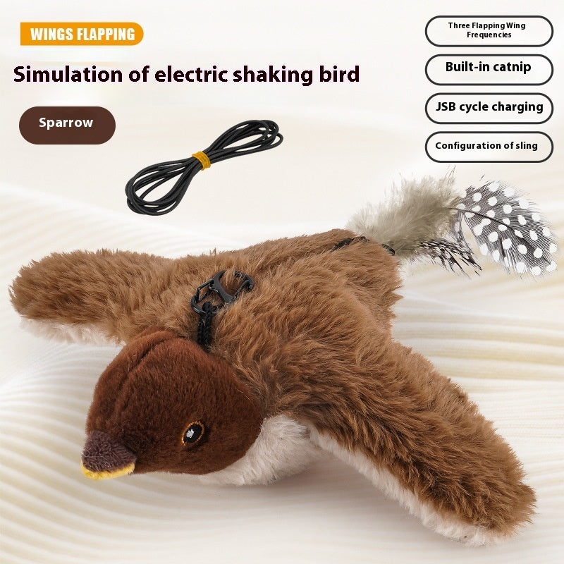Remote Control Version Soft Velvet Bird Pet Toy USB Charging Interactive - remote control version