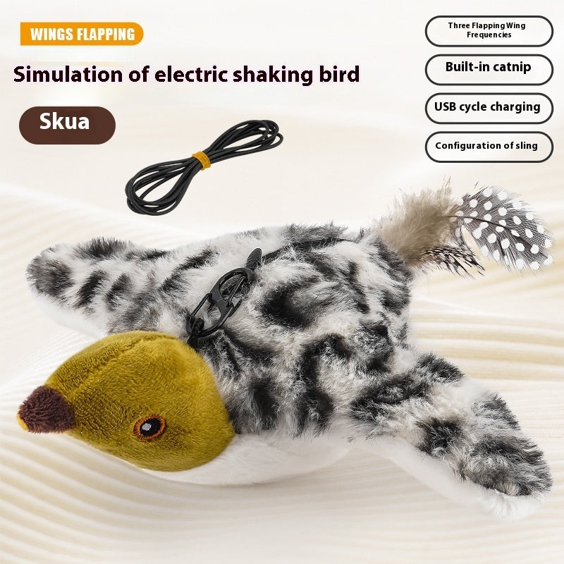 Remote Control Version Soft Velvet Bird Pet Toy USB Charging Interactive - remote control version