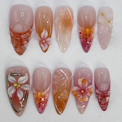 Removable Nail Stickers with Simple French Flower Design and Glue - Teleplus nail stickers removable simple french