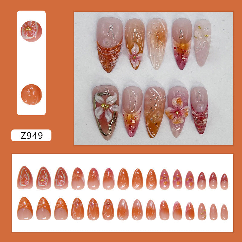 Removable Nail Stickers with Simple French Flower Design and Glue - Teleplus nail stickers removable simple french