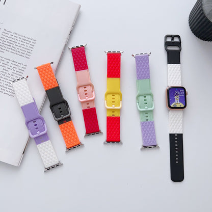 Replaceable Watch Two-tone Leather Strap - Two-tone Leather Strap for Apple Watch in Stylish Colors