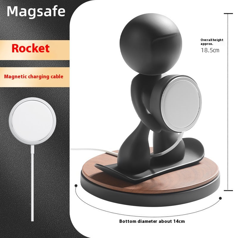 Resin Magnetic Phone Holder with Wireless Charger for Creative Ski Ornaments - Teleplus magnetic phone holder wireless