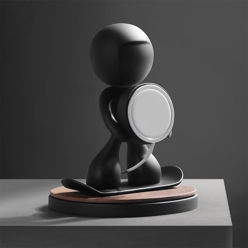 Resin Magnetic Phone Holder with Wireless Charger for Creative Ski Ornaments - Teleplus magnetic phone holder wireless