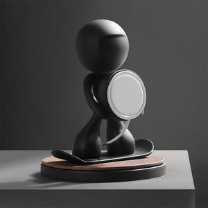 Resin Magnetic Phone Holder with Wireless Charger for Creative Ski Ornaments - Teleplus magnetic phone holder wireless