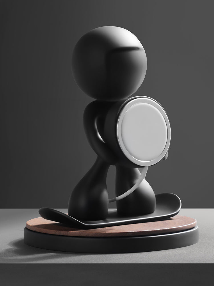 Resin Magnetic Phone Holder with Wireless Charger for Creative Ski Ornaments - Teleplus magnetic phone holder wireless