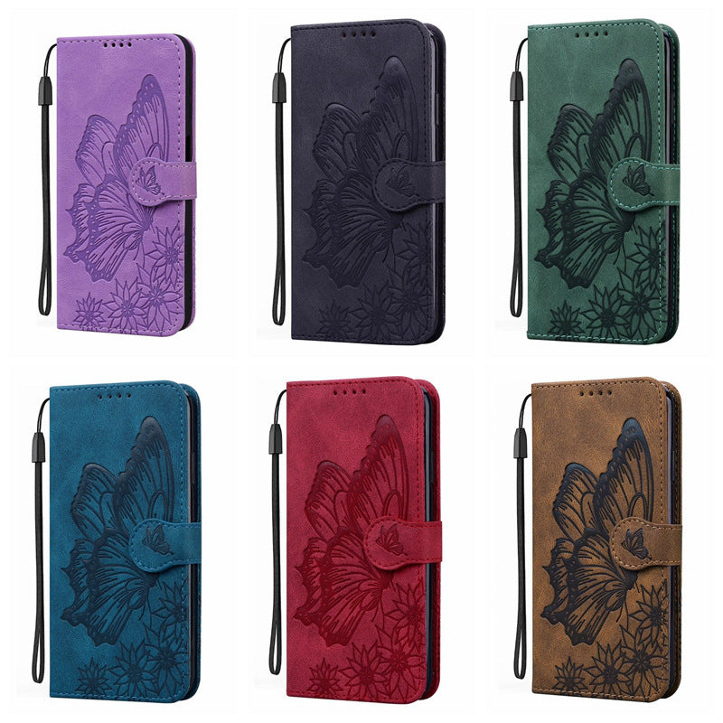 Retro Big Bowknot Embossed Leather Case Phone Case - Retro Embossed Big Bow Leather Phone Case Collection