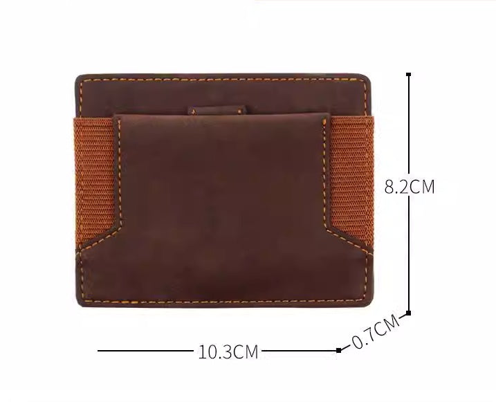Retro Brown Polyester Leather Wallet with Crazy Horse Detail - for Wild West Spending crazy horse leather wallet