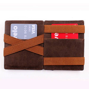 Retro Brown Polyester Leather Wallet with Crazy Horse Detail - for Wild West Spending crazy horse leather wallet