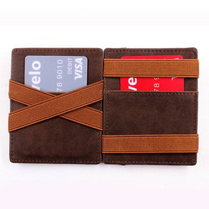Retro Brown Polyester Leather Wallet with Crazy Horse Detail - for Wild West Spending crazy horse leather wallet