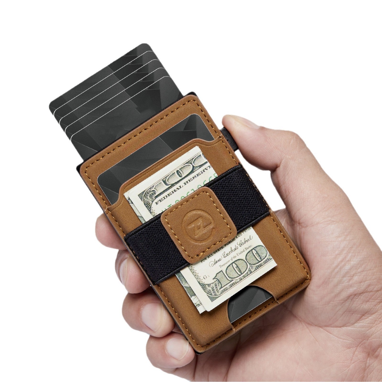 Retro Carbon Fiber Pattern RFID Blocking Wallet with Solid Color Lining - Teleplus rfid blocking wallet retro carbon