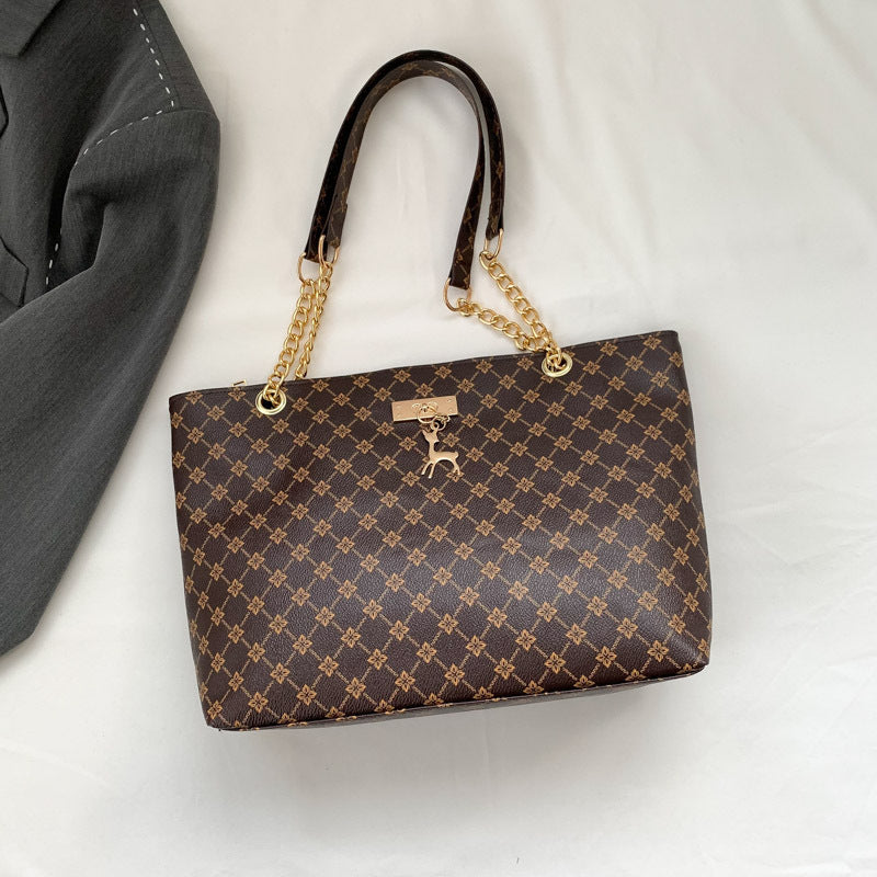 Retro commuter texture shoulder bag with textured chain and multiple colors - Teleplus Commuter Texture Shoulder Bag