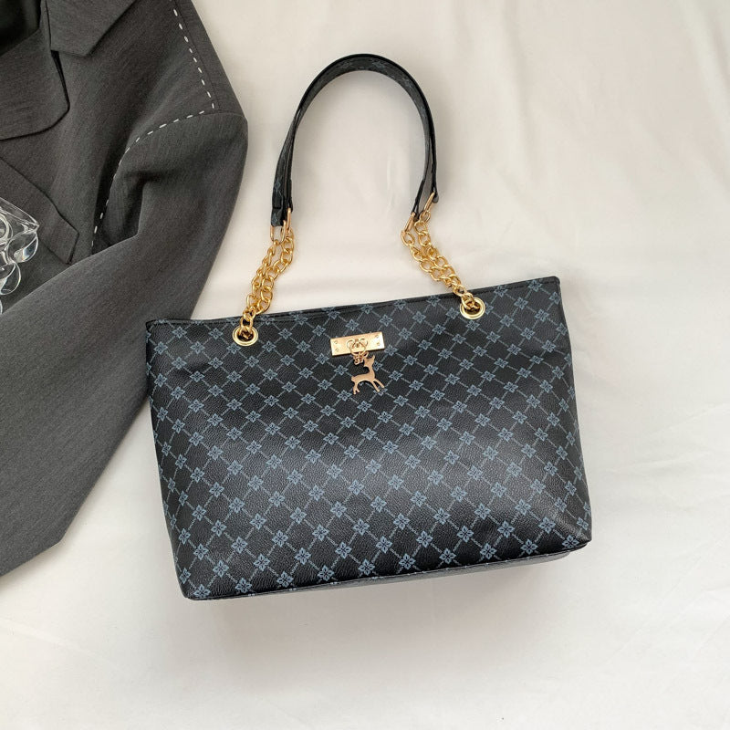 Retro commuter texture shoulder bag with textured chain and multiple colors - Teleplus Commuter Texture Shoulder Bag