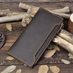 Retro Crazy Horse Leather Wallet Made from Genuine Cowhide in the United States - for Stylish Men on Go retro crazy