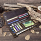 Retro Crazy Horse Leather Wallet Made from Genuine Cowhide in the United States - for Stylish Men on Go retro crazy