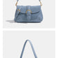 Retro Denim Blue Underarm Bag for Women with Sandwich Pocket and Zipper - Teleplus retro denim blue underarm bag women