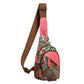 Retro Embroidery Travel Canvas Chest Bag with Geometric Pattern and Anti-Theft Design - retro embroidery travel canvas