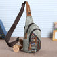 Retro Embroidery Travel Canvas Chest Bag with Geometric Pattern and Anti-Theft Design - retro embroidery travel canvas