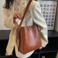 Retro Fashion Bucket Bag Large PU Suitcase Style with Single Shoulder Strap - Teleplus retro fashion bucket bag large