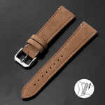 Retro French Suede Leather Watch Strap with Quick Release for 20mm and 22mm Watches - Band Fun suede leather strap