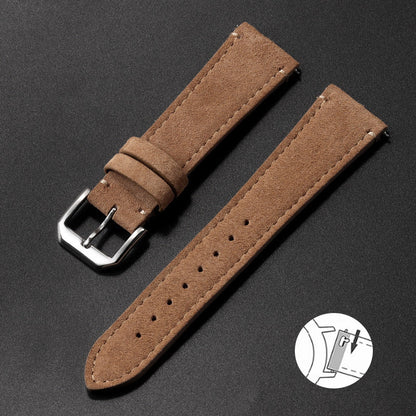 Retro French Suede Leather Watch Strap with Quick Release for 20mm and 22mm Watches - Band Fun suede leather strap