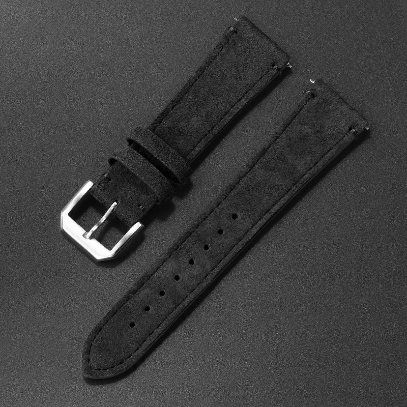 Retro French Suede Leather Watch Strap with Quick Release for 20mm and 22mm Watches - Band Fun suede leather strap