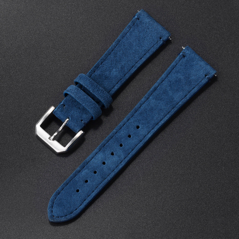 Retro French Suede Leather Watch Strap with Quick Release for 20mm and 22mm Watches - Band Fun suede leather strap