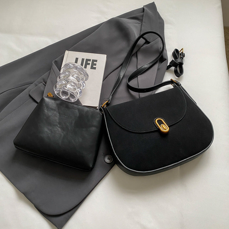 Retro Frosted Saddle Bag for Autumn Casual Daily - Teleplus retro frosted saddle bag autumn