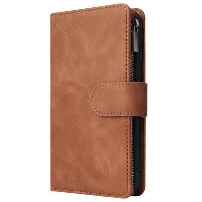 Retro frosted zipper leather case for Samsung Note10 Plus Note9 Note8 - Frosted Zipper Imitation Leather Case retro