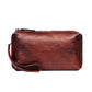 Men’s Dark Brown Vegetable Tanned Leather Wallet for Business Travel in the United States - Retro Hand-rub Color