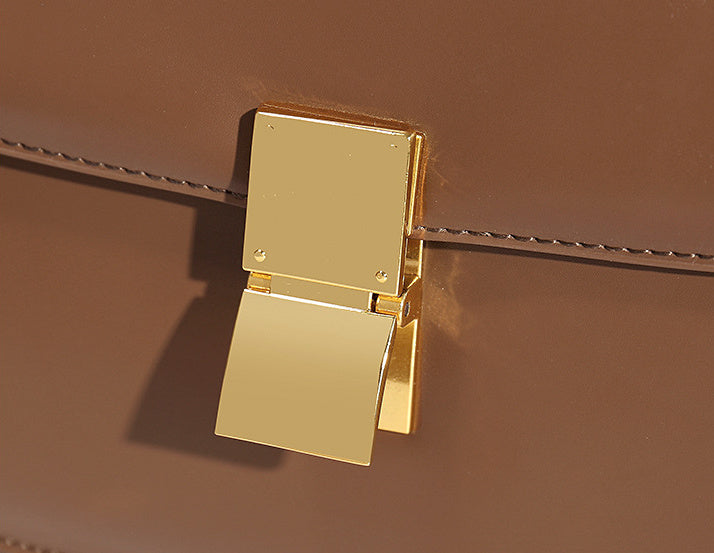 Retro Leather Shoulder Messenger Bag with Synthetic and Clamshell Design - Teleplus for Men Women retro leather