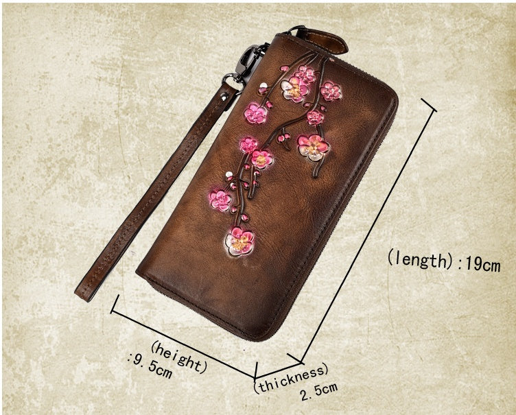 Retro Leather Wallet in Genuine Layer Cowhide for Women the United States - Stylish Card Hoarders united states chf