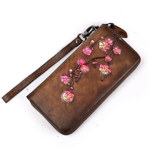 Retro Leather Wallet in Genuine Layer Cowhide for Women the United States - Stylish Card Hoarders united states chf