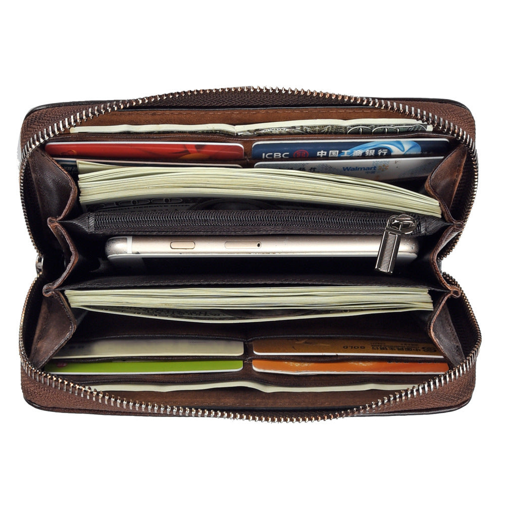 Retro Leather Wallet in Genuine Layer Cowhide for Women the United States - Stylish Card Hoarders united states chf