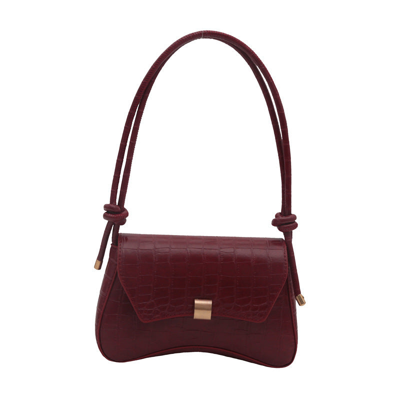 Retro Lock Simple Square Shoulder Bag in Multiple Colors - Teleplus Various trendy retro lock simple square shoulder bag