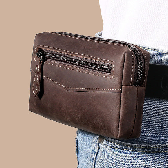 Retro Men’s Leather Clutch with Phone Wallet and Hand Held Design - Hand-held Mobile for the Plus-sized Guy mobile