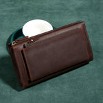 Retro Men’s Leather Clutch with Phone Wallet and Hand Held Design - Hand-held Mobile for the Plus-sized Guy mobile